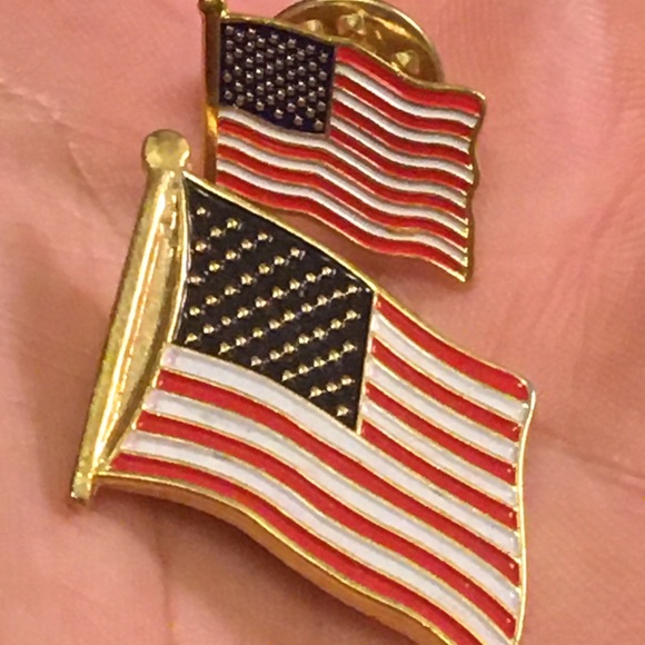 Patriotic America USA Flag Hold Brooch Pin - Picture 2 of 7